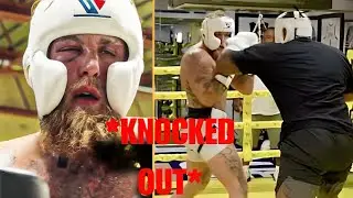 ''Jake Paul KNOCKED OUT in Sparring by Heavyweight Partner Training for Anthony Joshua Fight!''