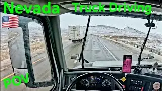 Truck Driving America | Nevada in winter | POV