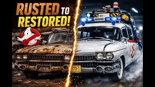 Restoration of a Heavily Rusted Ghostbusters ECTO-1 Car from a Scrap Yard | Full Restoration