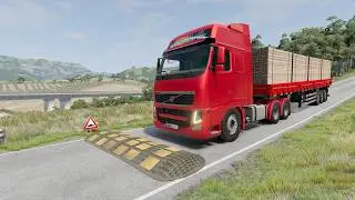 Trucks vs SpeedBump - BeamNG.Drive