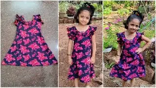 very easy and simple Aline frock cutting and stitching