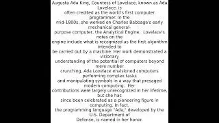 The First Computer Programmer Was Ada Lovelace