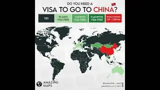 Do you need a VISA for China? #map #china #visa #countries #youtubeshorts