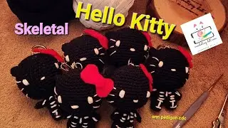 HELLO KITTY SKELETAL Crochet vlog | #hellokitty #crochet #amigurumi | @annpedigancdc