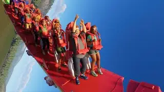 Red vs Green vs Orange Coaster &ndash; Planet Coaster 2 (Front Seat POV)