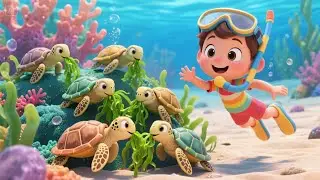 Ten Tiny Turtles Crawl Along + More | Colorful Nursery Rhyme for Toddlers