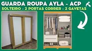 Montamos o Guarda Roupa Ayla Acp Solteiro 2 Portas Flex 2 Gavetas