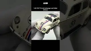 Volkswagen T1b mit Anhanger und Kafer / 1:43 diecast car model by Schuco / AMR UNBOXING