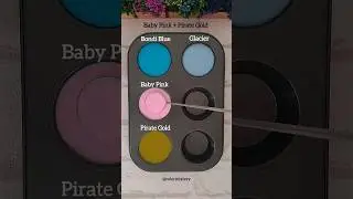 Mixing three colors in pairs _ Bondi Blue, Baby Pink and Pirate Gold #asmr #colormixing #shorts