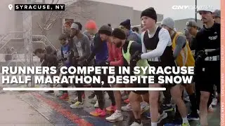 Runners compete in Syracuse Half Marathon, despite snowy conditions