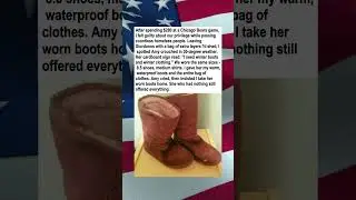 Woman Gives Boots Off Her Feet