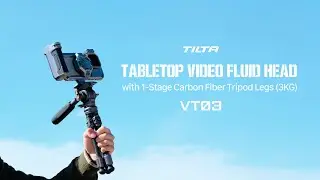 Tilta VT03 Tabletop Video Fluid Head with 1-Stage Carbon Fiber Tripod Legs