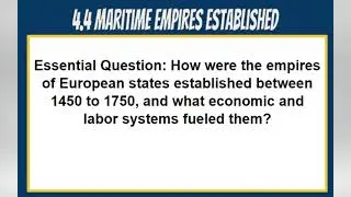 4.4 Maritime Empires Established (AP World History: Modern)