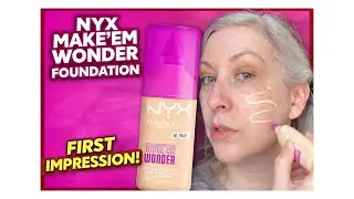 Nyx Make’Em Wonder Matte Foundation review demo first impression over 40 makeup 
