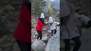 Leia visiting Yosemite National Park in winter.