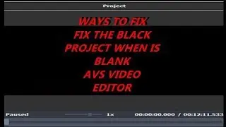 WAYS TO FIX THE BLACK PROJECT WHEN IS BLANK-AVS VIDEO EDITOR