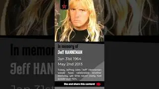 In memory of Jeff HANNEMAN - Jan 31st 1964 #slayer #jeffhanneman #thrashmetal #inmemoriam #metal