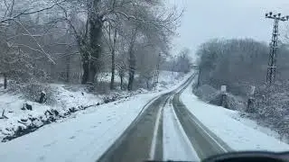 Zonguldak Çaycuma Saltukova-Bartın Hatipler Köyü 08.02.2023 Snowy Road