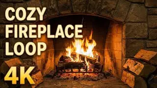4K Cozy Fireplace 1 Hour 🔥 Crackling Fire Sounds for Sleep, Study & Relaxation