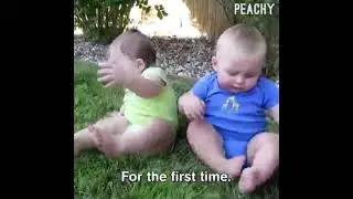 Babies don&rsquo;t like touching grass 😂 | Compilation by Peachy |