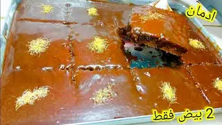 كيكة حجم عائلي بـ 2 بيض فقط 🤎 بذوق شوكولا بنّة تهبّل 😋 راح تولي مدمنة عليها!