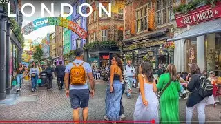 Summer London City Walk | Walking the Bustling Streets of London | Central London View [4K HDR]