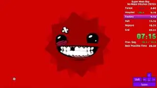 Super Meat Boy - No Major Glitches Speedrun - 22:21
