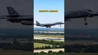 B-1B LANCER PERFECT TOUCHDOWN ✈️ #shortsfeed #militaryaviation #b1blancer #landing #usaairforce