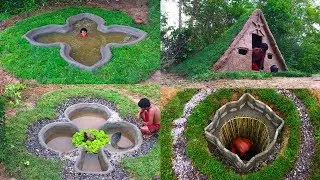 Secret of Primitive:Top 5 videos Building House,Swimming Pool,Groundwater And Fish Pond