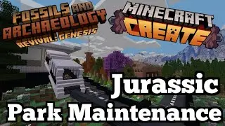 Create Mod Meets Dinosaurs! Park Maintenance Hub & Monorail! | Fossils and Archeology Mod Part 18