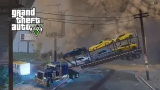 EXOTIC CAR CARRIER HIT BY A MASSIVE TORNADO! (GTA 5 Mods)