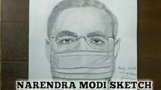 PM NARENDRA MODI FACE ON MASK sketch of corona safety make by||JFARTBOOK||