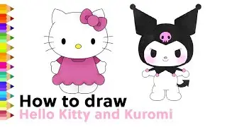 How to Draw Hello Kitty + Kuromi | Kawaii Drawing Step by Step