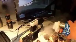 Running Crysis game with Liqiud nitrogen cooling at Assembly 2010
