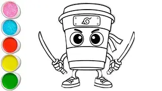 Cute Cappuccino Assassino ☕️🚀💕 Drawing, Painting & Coloring For Kids and Toddlers_ Coloring Page 1M