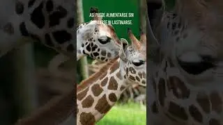 La jirafa tiene una lengua larga y morada que puede alcanzar los 50 cm.