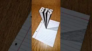 How to draw 3D BTS 💜 Easy illusion step by step tutorial