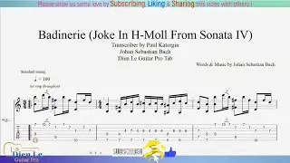 For Classical Guitar with TABs - Bach - Badinerie (Joke In H-Moll From Sonata IV) Baroque Music