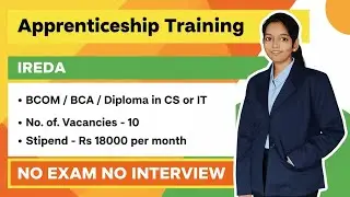 Apprenticeship Training for BCOM , BCA , DIPLOMA IN CS / IT | CA Ayushi Gupta #job #jobvacancy 