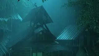 Fall Asleep in Just 3 Minutes 🌧️ Heavy Rain and Powerful Thunder on a Metal Roof for Deep Relaxation
