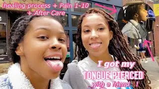 VLOG: Getting My Tongue Pierced w/ A Close Friend || My Experience + Healing Process