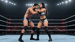 Mixed Wrestling - Squash match | Man vs Woman | AI - Simulated Full wrestling match