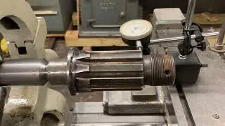 Inspecting Side 2 Repair on Differential Shaft Using Dial Indicator Checking Concentricity