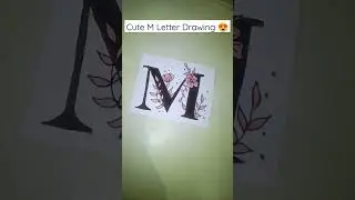 M Letter Drawing😍🌈 #shorts #youtubeshorts #art #drawing #easy #alphabet #trending #viral #asmr #diy