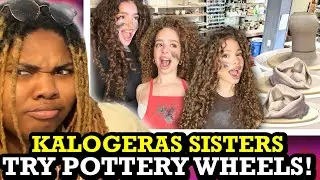 KALOGERAS SISTERS  TRY POTTERY WHEELS!