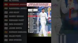 Shubman Gill leads the WTC 2025-27 most runs list, showcasing his batting prowess ☠️🥴