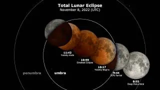 Stages of the 8 November total lunar eclipse