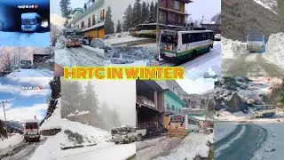 HRTC IN WINTER ☃️❄️🏔️❄️💀☠️😈 #hills #hrtcbus #dangreous hills queens in snow ❄️