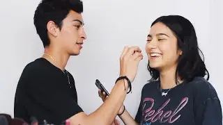 BOYFRIEND DOES MY MAKEUP! + Q&A! | Faye Claire
