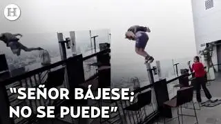 &iexcl;Salt&oacute; sin permiso! Clausuran terraza de Hotel Riu tras salto de paracaidista en Guadalajara